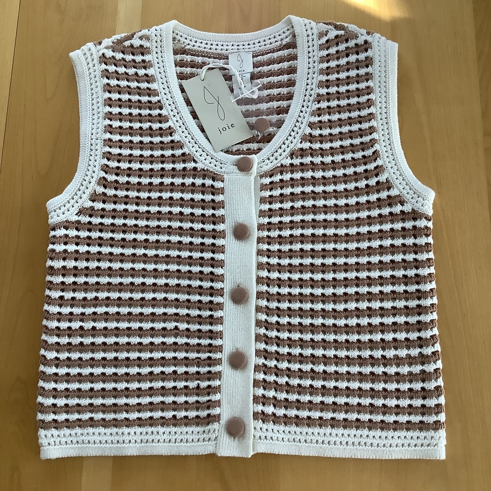 NWT Joie Striped Knit Vest Boho Med